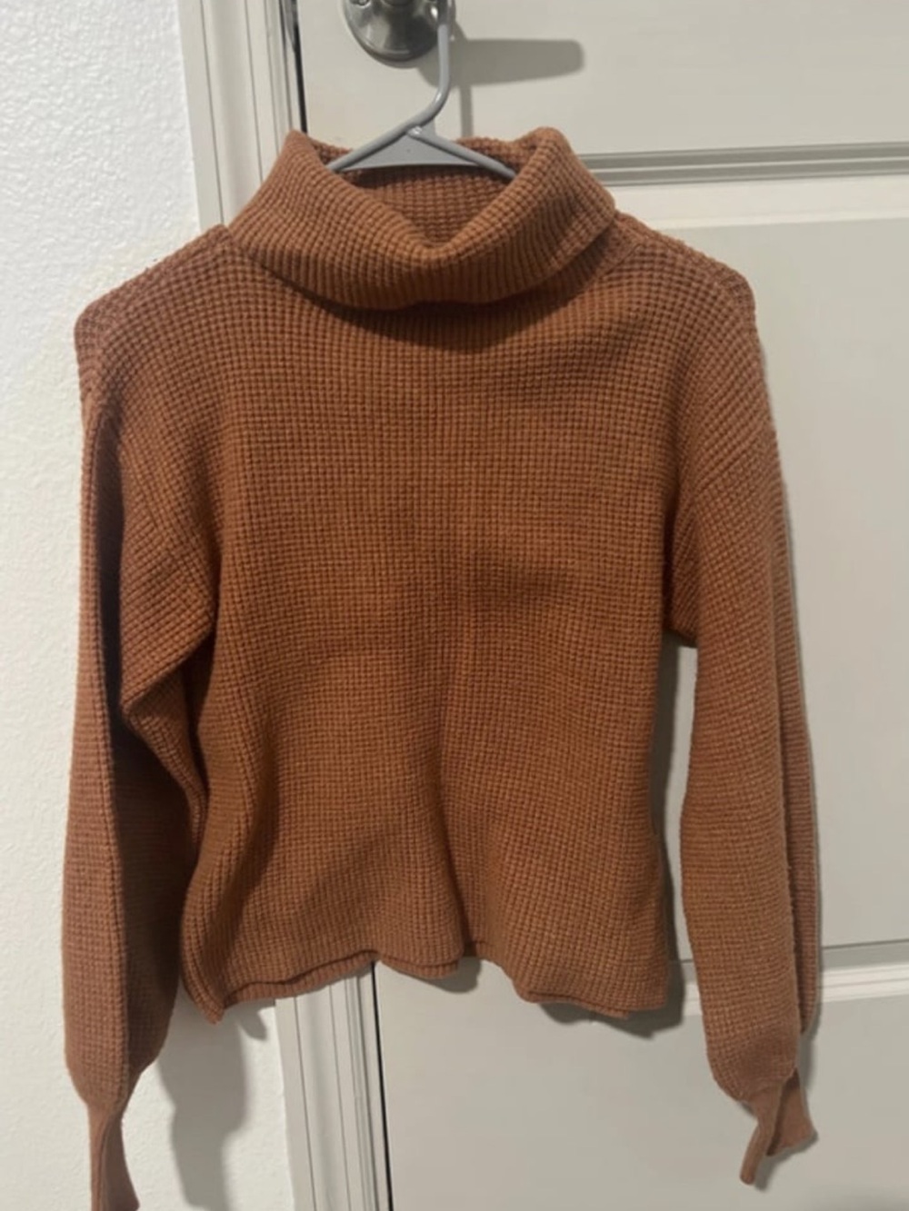 Francesca's Collections Rust Brown Cowl Neck Turtleneck Sweater